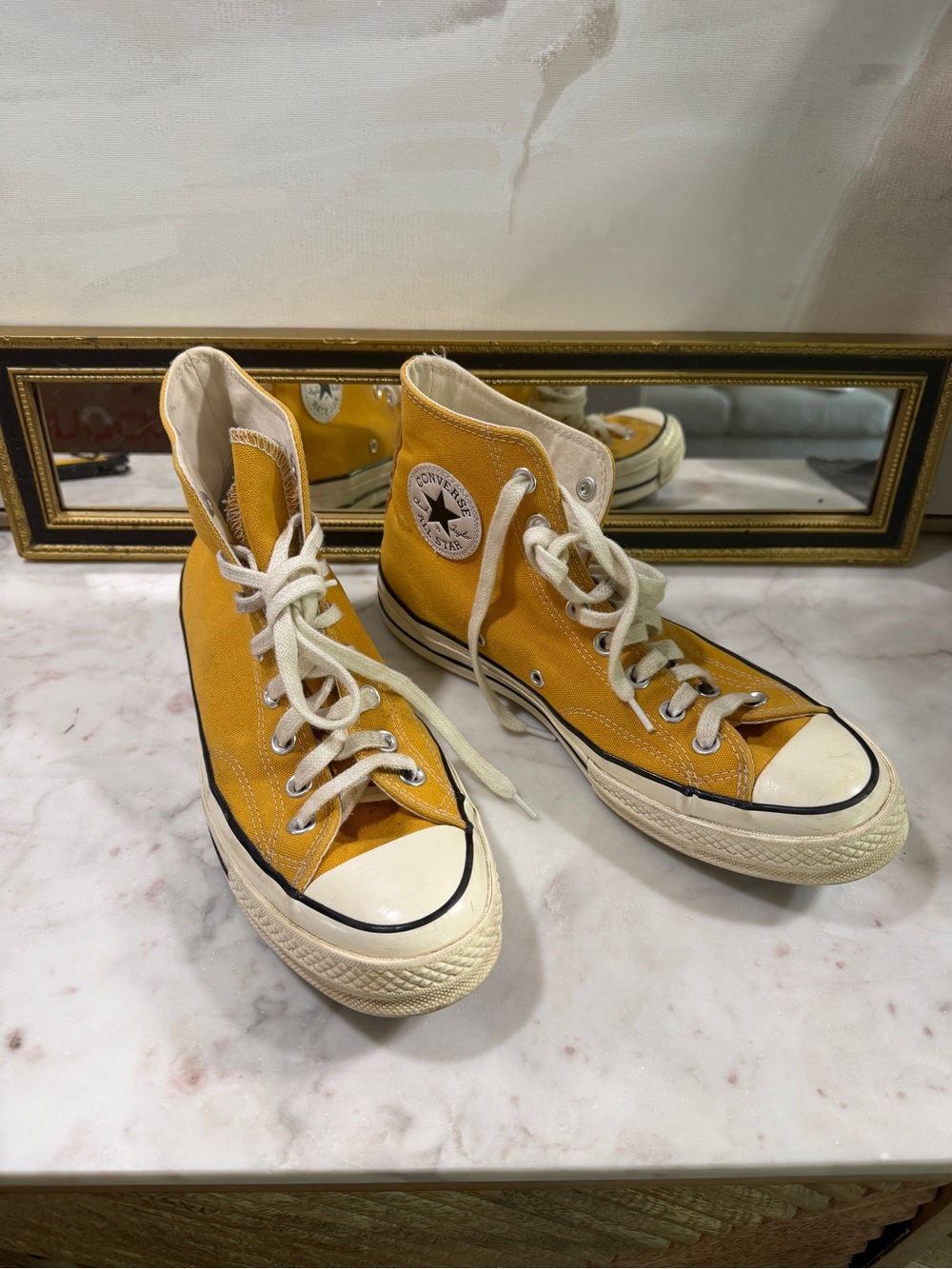 Converse High Top Sneakers US 7.5 - Mustard Canvas